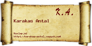 Karakas Antal névjegykártya